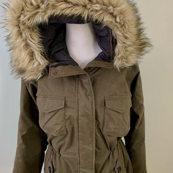Aritzia Parka Community Paradigm Jacket Down Coat size XLarge Large Green - Picture 4 of 15